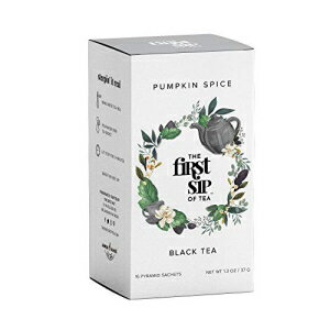 パンプキン スパイス ブラック ティー ボックス、最初の一口紅茶、ティーバッグ 16 個、スパイス ハット Pumpkin Spice Black Tea box,..