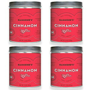 Hammond's Candies Hammond’s Candies - Old Fashioned Cinnamon Pantry Candies - 4 - 10 Ounce Tins, Sugar Dusted Cinnamon Drops, Handmade in Small Batches, Using the Finest Ingredients, Handcrafted in the USA