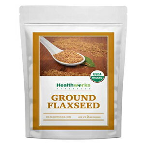 Healthworks Flax Seed Ground Powder Cold Milled Raw Organic (48 Ounces / 3 Pounds) All-Natural Contains Protein, Fiber, Omega 3 Lignin/Lignan Smoothies, Coffee, Shakes Oatmeal