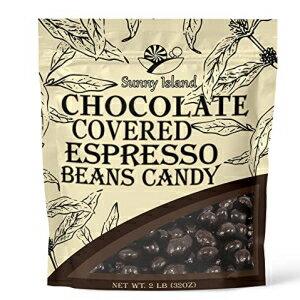 祳졼Ȥʤ줿ȥץåӡ󥺡ץߥ॰ᥭǥ2ݥɥХå SUNNY ISLAND Dark Chocolate Covered Roasted Espresso Beans, Premium Gourmet Candy, 2 Pound Bag