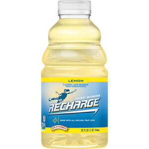 R.W. Knudsen Recharge Lemon Flavored Juice Sports Beverage with Electrolytes, 32 Ounces (Pack of 6)