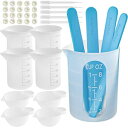 Silicone Resin Measuring Cups Tool Kit- Nicpro 250 100 ml Measure Cups, Silicone Popsicle Stir Sticks, Pipettes, Finger Cots for Epoxy Resin Mixing, Molds, Jewelry Making, Waxing, Easy Clean