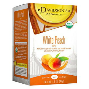 Davidson's Tea 白桃、25 カウント ティーバッグ (6 パック) Davidson's Tea White Peach, 25-Count Tea Bags (Pack Of 6)