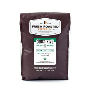 FRESH ROASTED COFFEE LLC FRESHROASTEDCOFFEE.COM Fresh Roasted Coffee, Organic Congo Kivu, 5 lb (80 oz), Light Roast, Kosher, Whole Bean