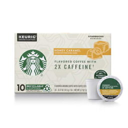 Starbucks Plus Coffee Honey Caramel 2X Caffeine Single Cup Coffee for Keurig Brewers, 10Count