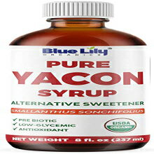 Blue Lily Organics - USDA Organic Yacon Syrup 8 fl oz, Alternative Sweetener, All Natural Sugar Substitutes, Prebiotic, Low Glycemic, & Antioxidant for Blood Glucose Control & Weight Management