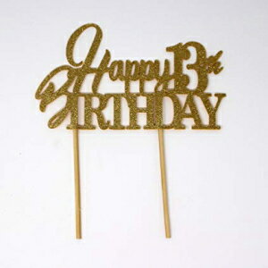 All About ܺ Happy 13th Birthday ȥåѡ () 6 x 9 All About Details Happy 13th Birthday Cake Topper (Gold), 6 x 9