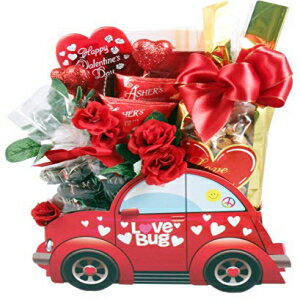 The Love Bug – あなたの特別な恋人のためのチョコレートの詰め合わせ、チョコレートで覆われたプレッツェル、チョコレートチップクッキー、チョコレートで覆われたオレオなどが詰まったバレンタインデーギフト The Love Bug - Valentines Day Gift Loaded Wit
