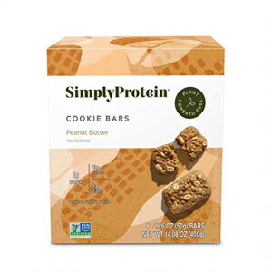 SimplyProtein Cookie Bars. Clean and Light Crispy Bars with Plant Based Protein. (Peanut Butter Cookie, 8 Pack)