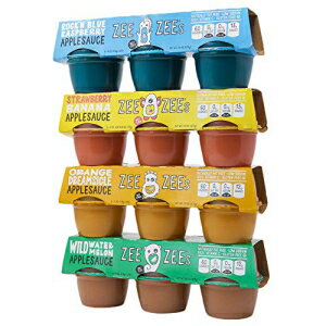 Zee Zees Variety Pack Applesauce Cups - Blue Raspberry, Orange Dreamsicle, Strawberry Banana & Wild Watermelon, 4 oz Cups, 24 pack