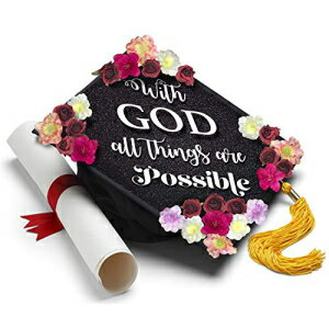 Tassel Toppers Handmade Graduation Cap Topper - With God All Things are Possible Grad Cap Tassel Topper - Graduation Gifts Graduation Cap Decorations, Grad Cap Topper, Decal