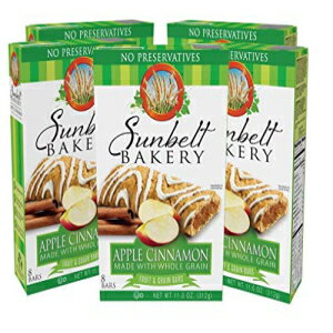 サンベルトベーカリーのアップルシナモンフルーツ&グレインバー、5箱、保存料不使用 (40本) Sunbelt Bakery's Apple Cinnamon Fruit & Grain Bars, 5 Boxes, No Preservatives (40 Bars)