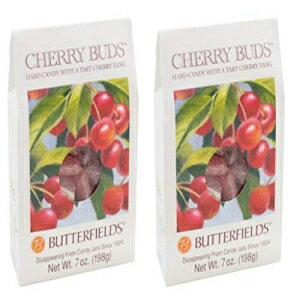 楽天GlomarketButterfields Candy - グルメ、昔ながらのチェリーのつぼみハード キャンディ、7 オンス （2 パック） | グルテンフリー | 100％ 本物の純粋な砂糖で作られています | 米国で手作り（チェリー） Butterfields Candy - Gourmet, Old-Fashioned Cherry