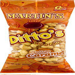 Martins Dittos バターキャラメル風味のコーンパフ - 8 オンス (4袋) Martins Dittos Buttery Caramel Flavored Corn Puffs - 8 Oz. (4 Bags)