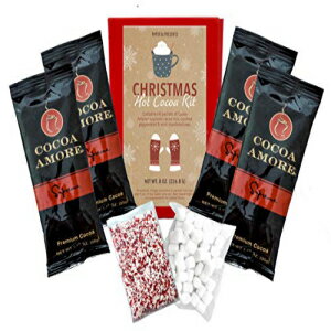 マシュマロとペパーミントのクリスマスホットチョコレートギフトセット Christmas Hot Chocolate Gift Set With Marshmallows and Peppermint