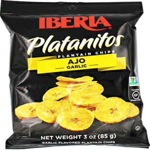 イベリア ガーリック プランテン チップス、3 オンス (24 個パック) Iberia Garlic Plantain Chips, 3 Ounce (Pack of 24)