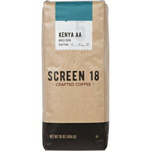 SCREEN 18 CRAFTED COFFEE Screen 18 Specialty Grade Premium Kenya AA Coffee Beans, Single Origin, Medium Dark Roast, Whole Beans, 1 LB