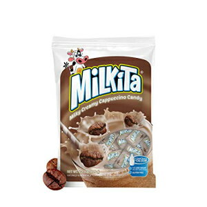 楽天GlomarketMilkita クリーミーシェイクキャンディバッグ、カルシウムと本物のミルクを含むグルテンフリーの噛みごたえのあるキャンディー、トランス脂肪ゼロ、低糖、カプチーノ風味、30個 Milkita Creamy Shake Candy Bag, Gluten Free Chewy Candies with Calcium & R