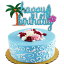 LHCING Hawaii Birthday Cake Topper - Tropical Hawaiian Luau Party Glitter Palm Tree Cake Supplies - Summer Holidays Party Decorations