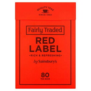セインズベリーズ レッドラベル バックティー | ティーバッグ 80 個 | イギリス産フェアトレード紅茶 Sainsbury's Red Label Back Tea | 80 Teabags | Fairtrade Tea from England