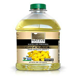 Native Harvest Expeller Pressed Non-GMO Canola Oil, 2 Litre (67.6 FL OZ), 3 Pack