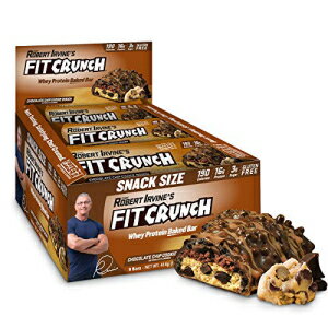 Fit Crunch FITCRUNCH Snack Size Protein Bars, Designed by Robert Irvine, World’s Only 6-Layer Baked Bar, Just 3g of Sugar & Soft Cake Core (9 Count, Chocolate Chip Cookie Dough)