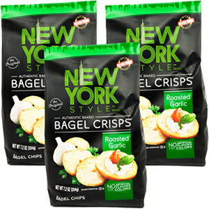 楽天Glomarketニューヨークスタイル ガーリックベーグルクリスプ、7.2オンス （3個パック） New York Style Garlic Bagel Crisps, 7.2 oz （Pack of 3）
