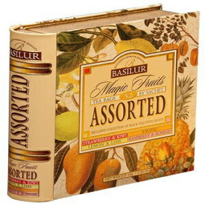 Basilur Tea Book ホイル包みティーバッグ マジック フルーツ 詰め合わせ、2 グラム Basilur Tea Book Foil Enveloped Tea Bags Magic Fruit Assorted, 2 Gram