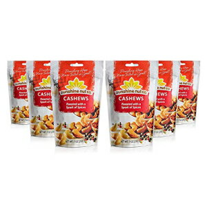 Sunshine Nut Company 'Spark of Spices' カシューナッツ、ピーナッツフリー、グルテンフリー、GMO フリー、7 オンス、6 個パック Sunshine Nut Company 'Spark of Spices' Cashews, Peanut Free, Gluten Free, GMO Free, 7 oz, Pack of