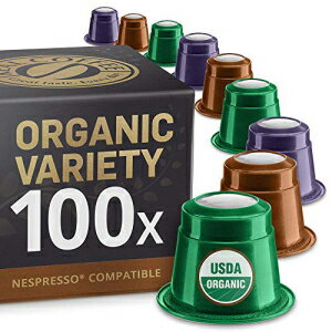 ˥åХ饨ƥѥå100ĤΥͥץåߴץ롣ͭեȥ졼ɥݥå REAL COFFEE Organic Variety Pack: 100 Nespresso Compatible Capsules. Organic Fairtrade Pods