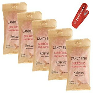 Kolsvart サワーラズベリー スウェーデン キャンディ (ビーガン & グルテン フリー)、4.2 オンス (5 個パック) スナック バッグ クリップ付き Intfeast Kolsvart Sour Raspberry Swedish Candy (Vegan & Gluten Free), 4.2 Ounces (Pack