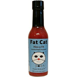 FAT CAT GOURMET CONDIMENTS AND HOT SAUCES IT'S PU Fat Cat "Hiss-y Fit" Carolina Reaper Hot Sauce, One Bottle, Extra Hot, Preservative-Free, Gluten-Free, 5 oz. Glass Bottle