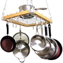 クック標準天井に取り付けられた木製ポットラック 24 x18インチ Cooks Standard Ceiling Mounted Wooden Pot Rack, 24 by 18-Inch