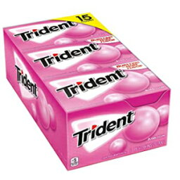 ガム トライデント バブルガム シュガーフリーガム、14 個 (15 個パック) Trident Bubblegum Sugar-Free Gum, 14 Count (Pack of 15)