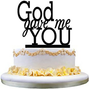 ウェディングケーキトッパー - モノグラム 神があなたにくれたケーキトッパー 婚約結婚式のギフトアイデア Wedding Cake Topper- Monogram God Gave Me You Cake Topper, Engagement Wedding Gift Ideas