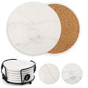 LotFancy Coasters for Drinks Absorbent with Holder, 6PCS 4