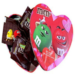バレンタインデーのハート型ギフト缶、楽しいサイズのミルクチョコレートM＆M'sキャンディー、3.66オンス M&M Heart Tin Valentine's D..