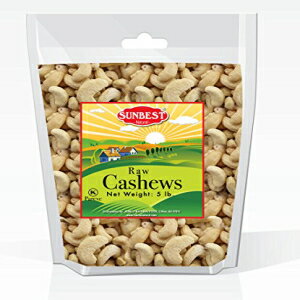 SUNBEST 天然殻付き丸ごと生カシューナッツ (5 ポンド) SUNBEST Natural Shelled Whole Raw Cashews (5 Lb)