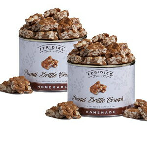 FERIDIES自家製ピーナッツ脆性クランチ-2パック18オンス缶 FERIDIES Homemade Peanut Brittle Crunch - 2 Pack 18oz Cans