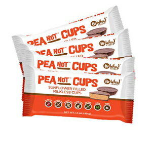 No Whey Foods - ラージチョコレートピーノットバターカップ (4パック) - ピーナッツフリー、ナッツフリー、乳製品フリー、大豆フリー、ビーガン、グルテンフリー No Whey Foods - Large Chocolate PeaNot Butter Cups (4 Pack) - Peanut Free, N