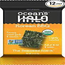 Ocean's Halo CXibN (12 gC 1 P[X) ؍o[xL[ Ocean's Halo Seaweed Snacks (1 Case of 12 Units Trays) Korean BBQ