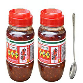 四川芭蕉板豆ペースト 唐辛子油入り - 17.6 オンス (500g) 2 パック 無料のスチールスプーン付き (2 パック) Sichuan Pixian Boad Bean Paste with Red Chili Oil - 17.6 oz (500g) 2 Pack with Free Steel Spoon (2-Pack)