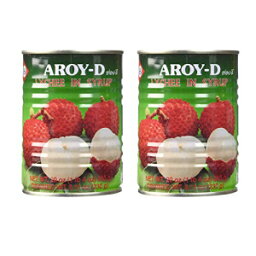 Aroy-D缶詰フルーツ（シロップ入りライチ、2パック） Aroy-D Canned Fruits (Lychee in Syrup, 2 Pack)