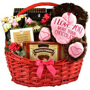 Gift Basket Village I Love You More Than Chocolate, Romantic Gift Basket - Men or Women Will Love the Plush Bear and Delicious Treats Bursting with Flavor