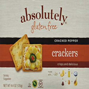 完全グルテンフリー ひび割れペッパークラッカー 4.4オンス (3パック) Absolutely Gluten Free Cracked Pepper Crackers, 4.4 Ounce (3-Pack)