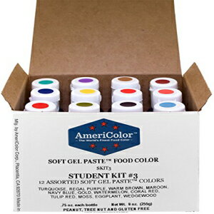 食品着色料AmeriColor学生-キット312.75オンスボトルソフトジェルペーストの色 Food Coloring AmeriColor Student - Kit 3 12 .75 Ounce Bottles Soft Gel Paste Colors