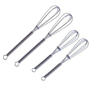 zYoung 4 Mini Wire Kitchen Whisks Set Two 5 Inch + Two 7 Inch | Small Mixing tools