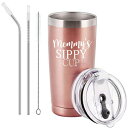 GINGPROUS Mommy 039 s Sippy Cup Travel Tumbler Mom Birthday Christmas Gifts for Mom New Mom Mothers to be Wife Women Her Mother 039 s Day Thanksgiving Day, 20 Oz Insulated Stainless Steel Tumbler, Rose Gold