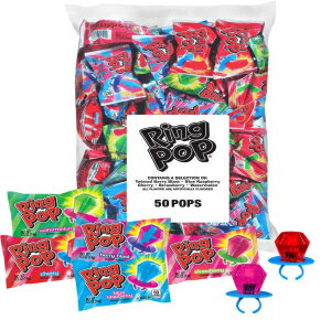 50 Count (Pack of 1), Ring Pop Individually Wrapped Bulk Lollipop Variety Party Pack – 50 Count Lollipop Suckers w/ Assorted Flavors - Fun Candy for Birthdays and Celebrations