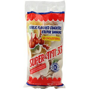 Kerupuk Bawang Warna（ガーリックフレーバークラッカー）-7オンス Super Titi 33 Kerupuk Bawang Warna (Garlic Flavored Crackers) - 7oz 
